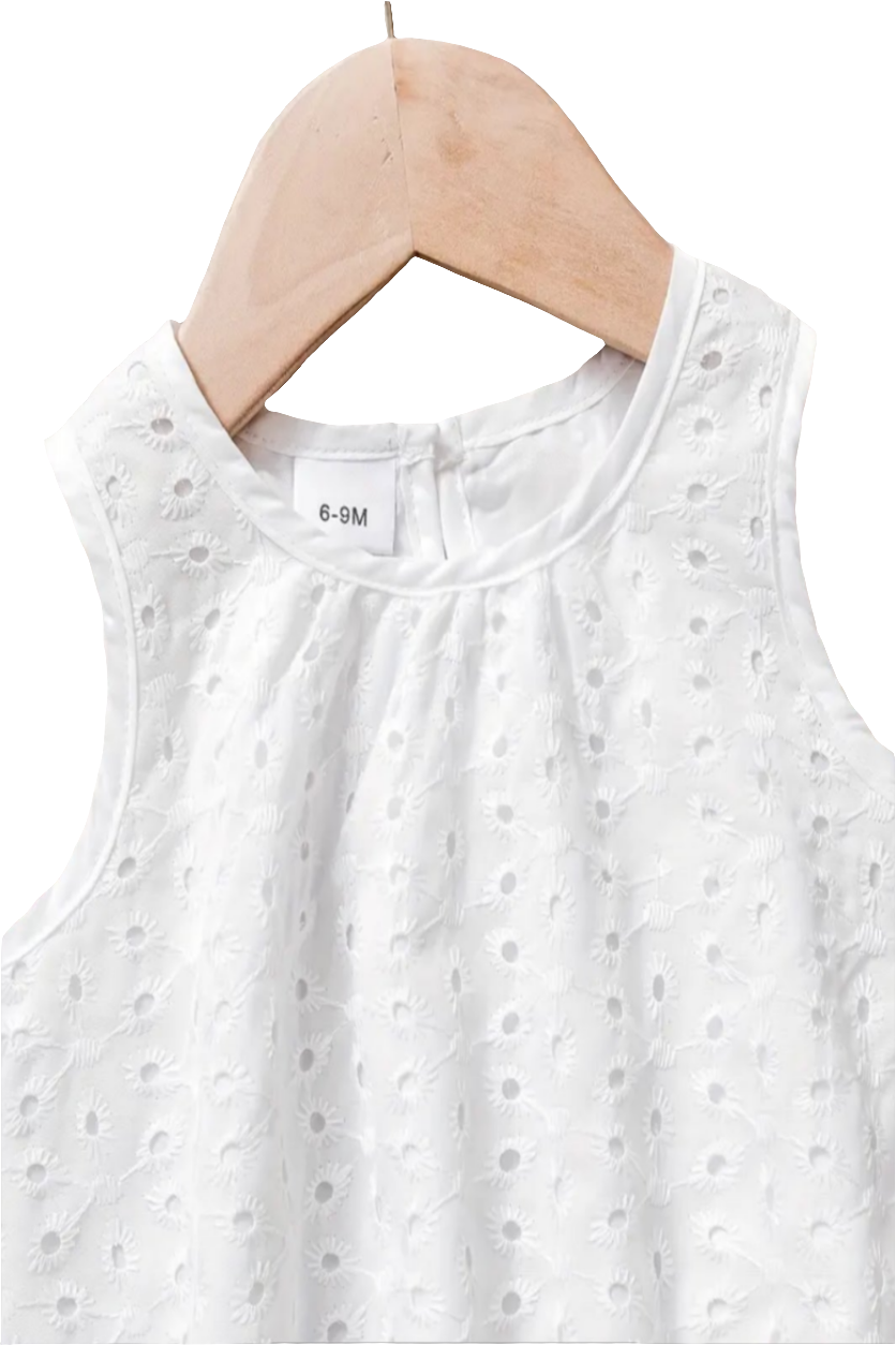 Set: Shirt met short van broderie met kant (te combineren met de broderie schoentjes)