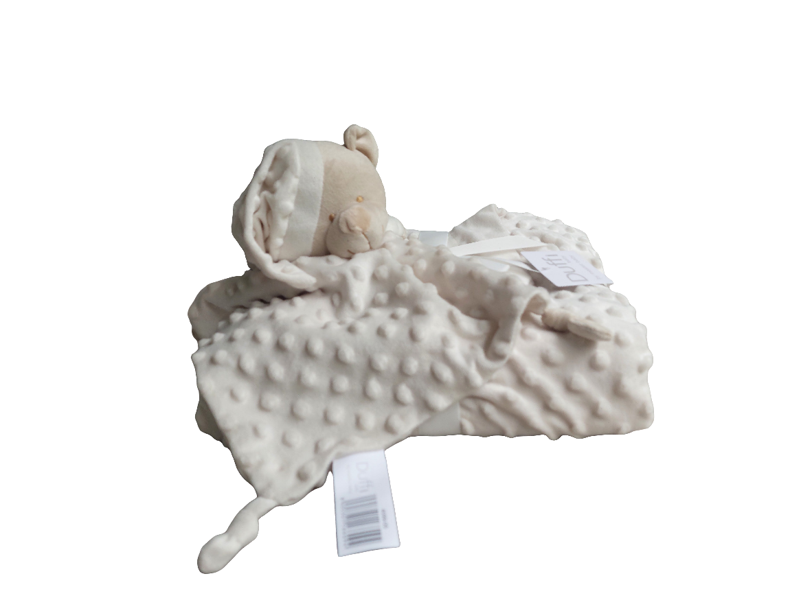 DOU DOU BEER + LUXE DUBBELZIJDIGE DEKEN 80X110 CM: Parel / 80 x 110 cm