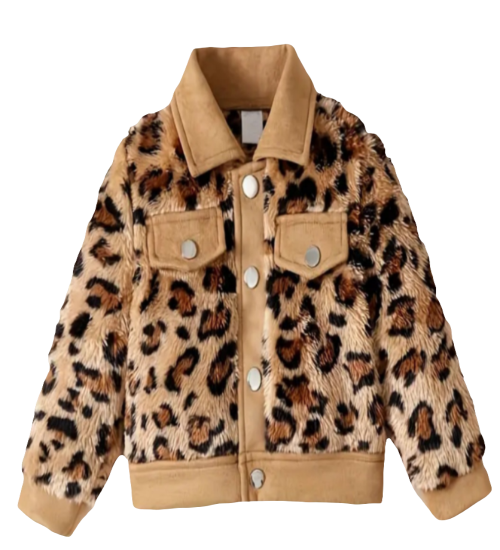 Jack met dierenprint bont/suède look