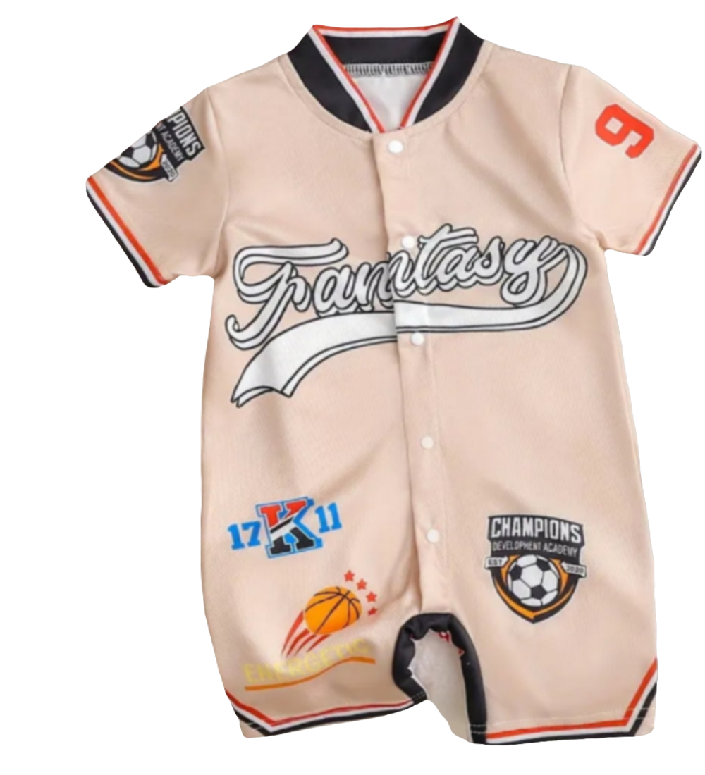 American Football Boxpak  met drukknopen"Fantasy" beige. 