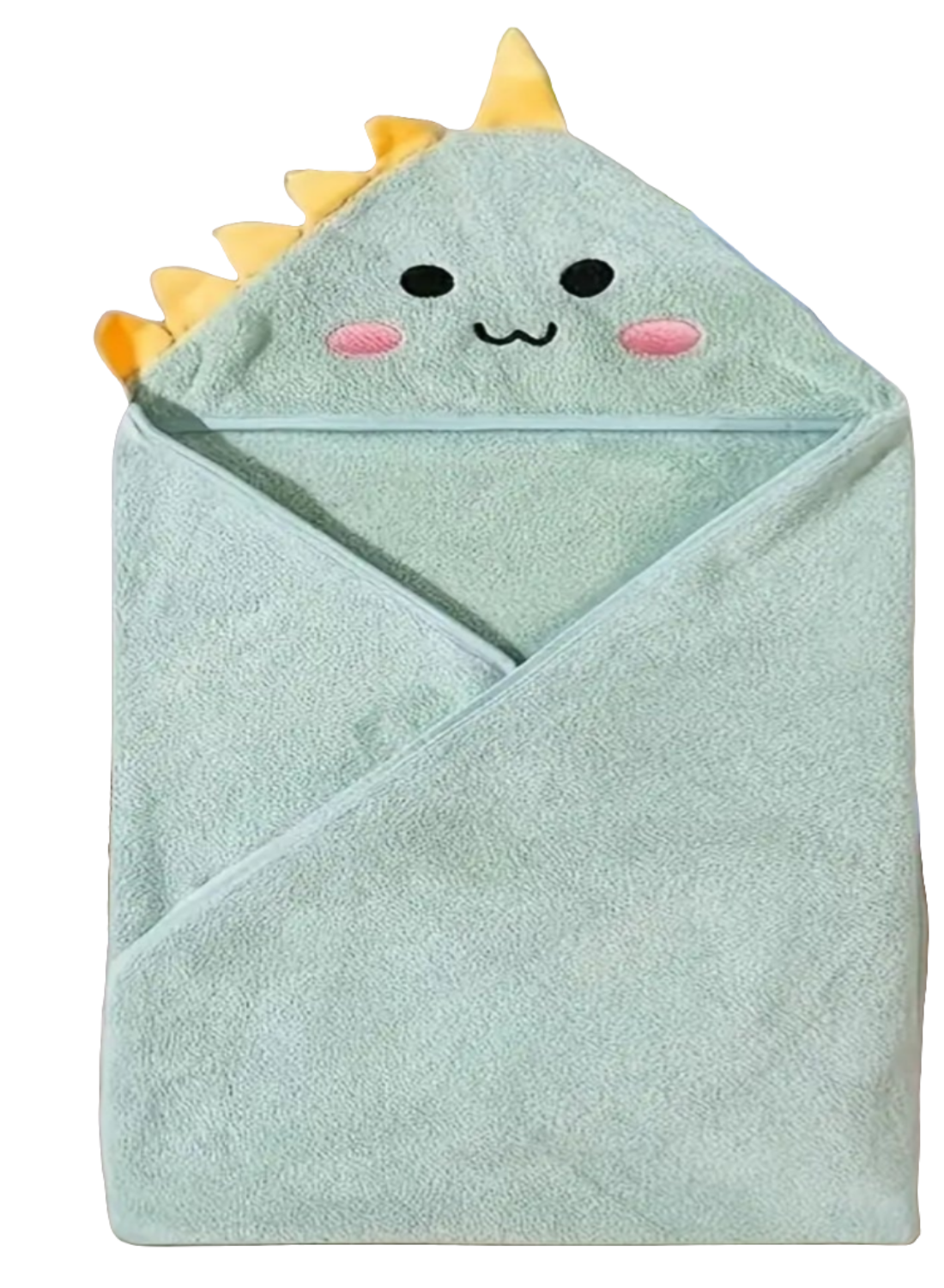 De badcape is 80x80 cm. 

Deze is leverbaar in

groen: Draakje 

blauw: Puppy

rose: Poesje

wit: Beer 

 