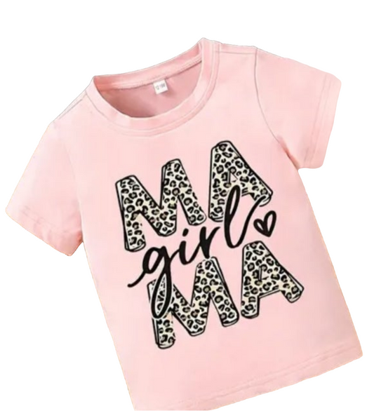 T-shirt roze voor meisje: MAMA'S GIRL "