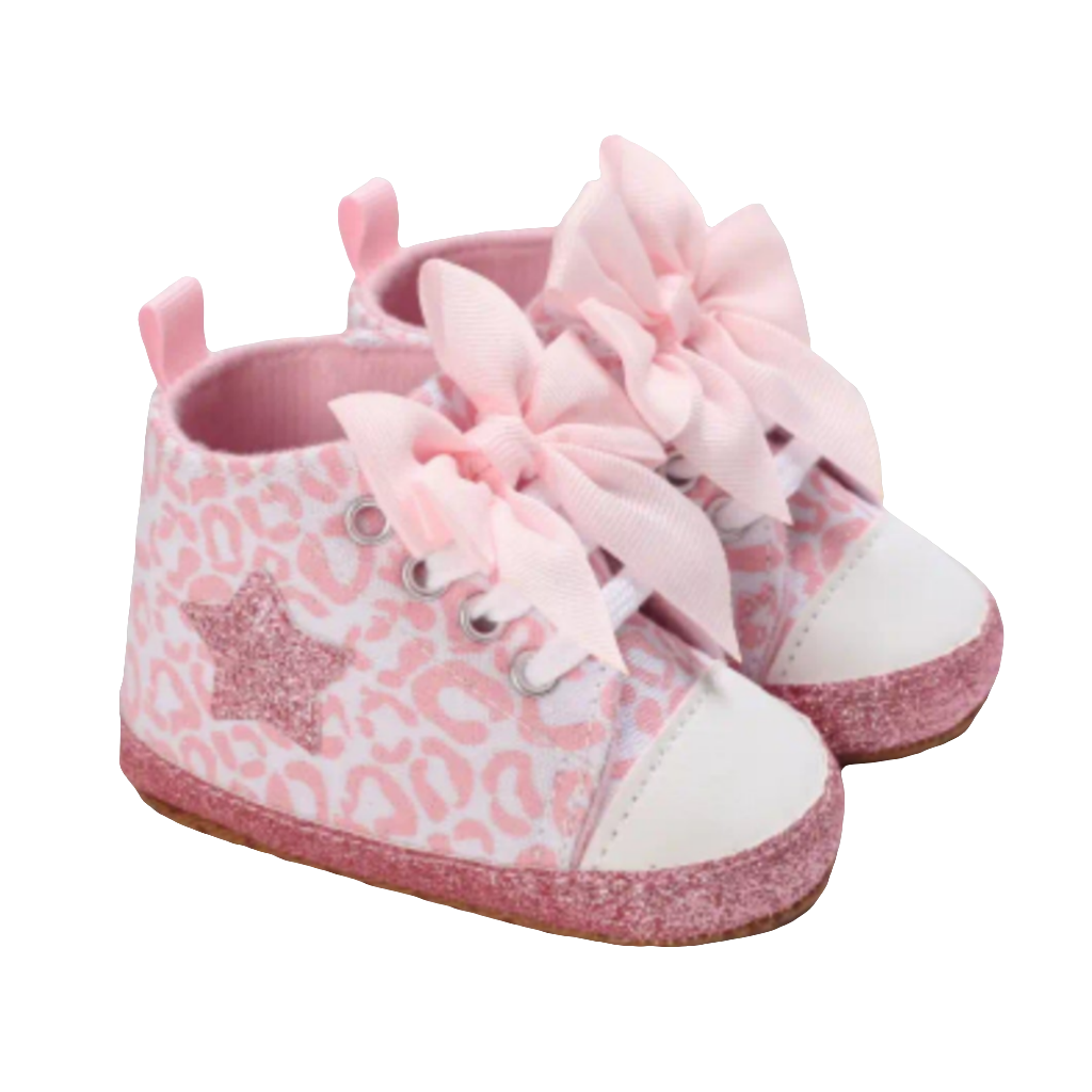 Gymp hoog model met strik en glitterrand