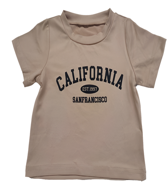 Shirt beige voor jongens: "California"