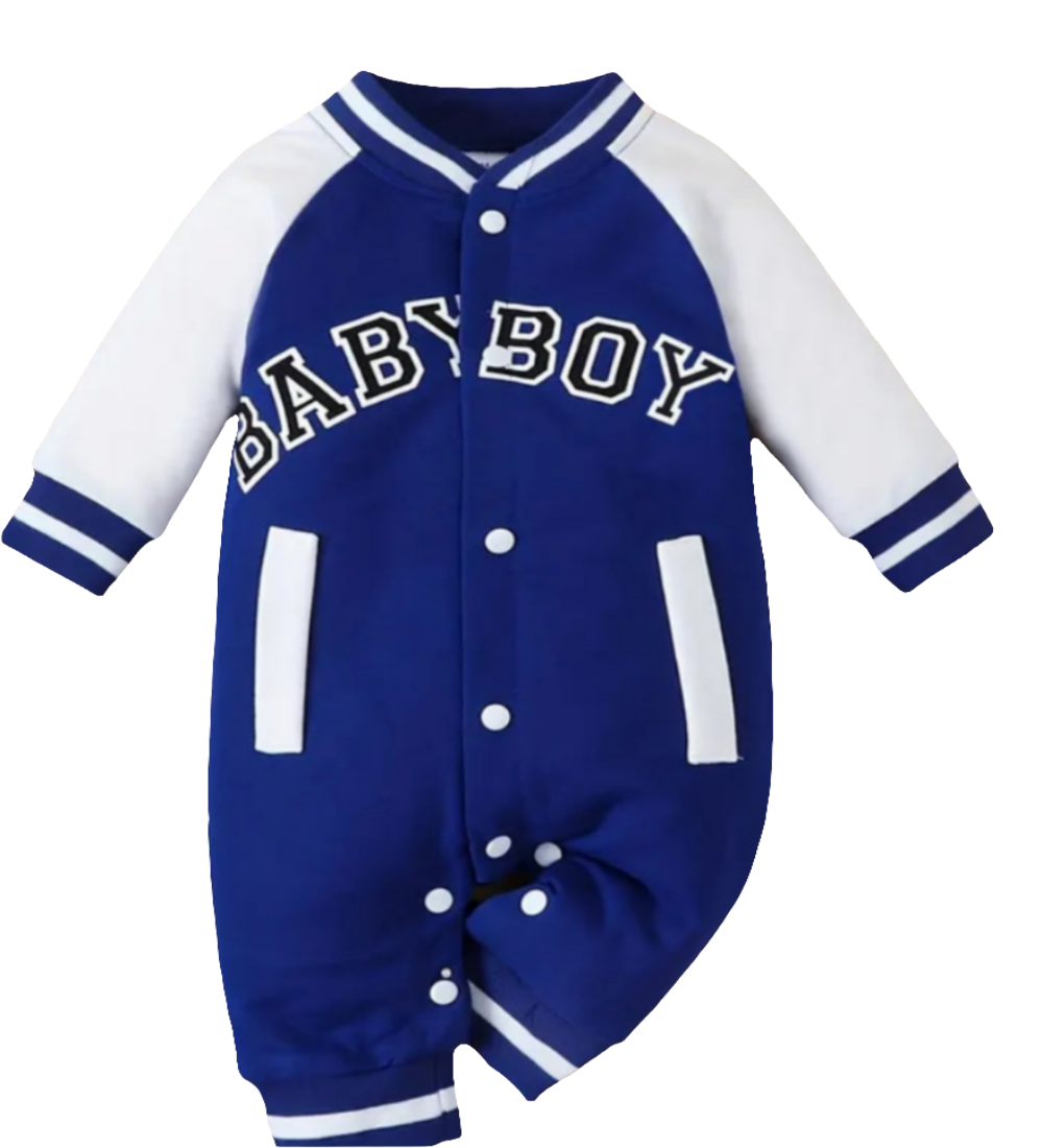 Baseball Jumpsuit "BABYBOY" blauw
