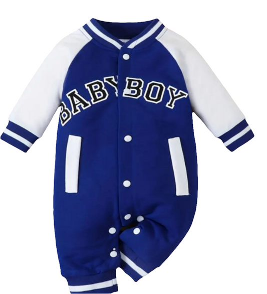 Baseball Jumpsuit "BABYBOY" blauw