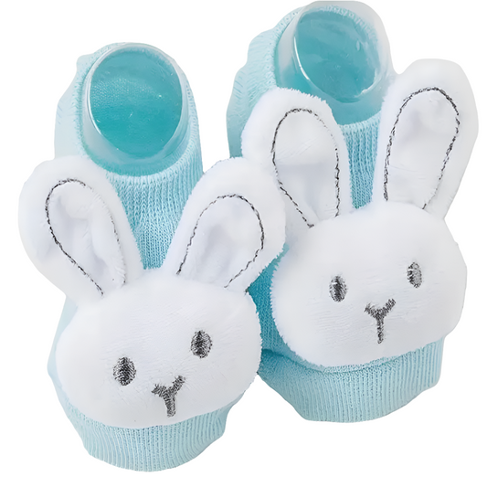 Sokjes met konijn of beertje in diverse kleuren leverbaar