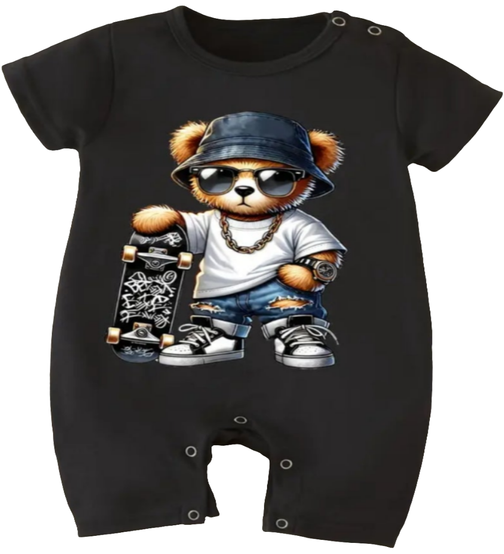 Boxpak zwart met skatebeer