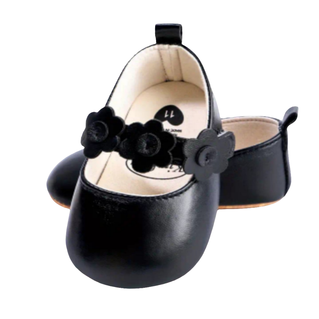 Ballerina's zwart met bloemetjes