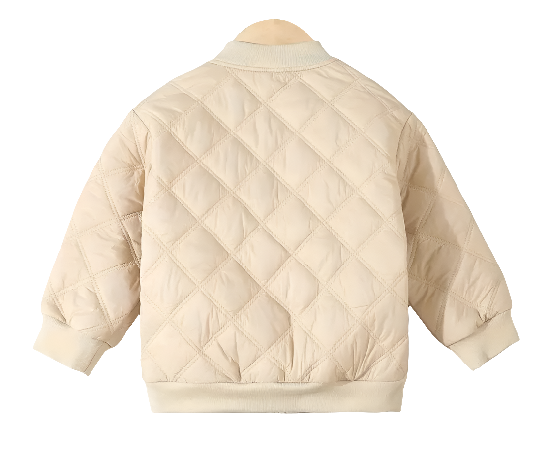 jack beige met kruisstiksel