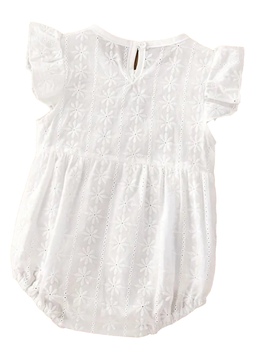 Katoenen broderie romper  ( leuk met de ballerina's van broderie)