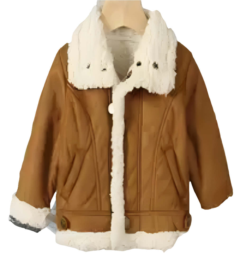 Winterjas Piloot van suedesette met voering bruin