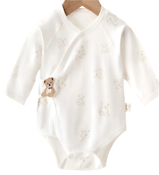 Katoenen romper met lange mouwen  "Beertje" 