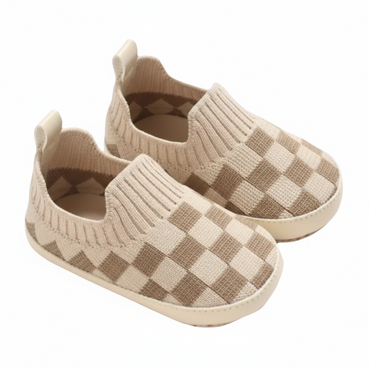 Instapper Urban / checkerboard stijl beige met chestboard motief beige/crème (ook in zwart ,blauw en wit  verkrijgbaar)