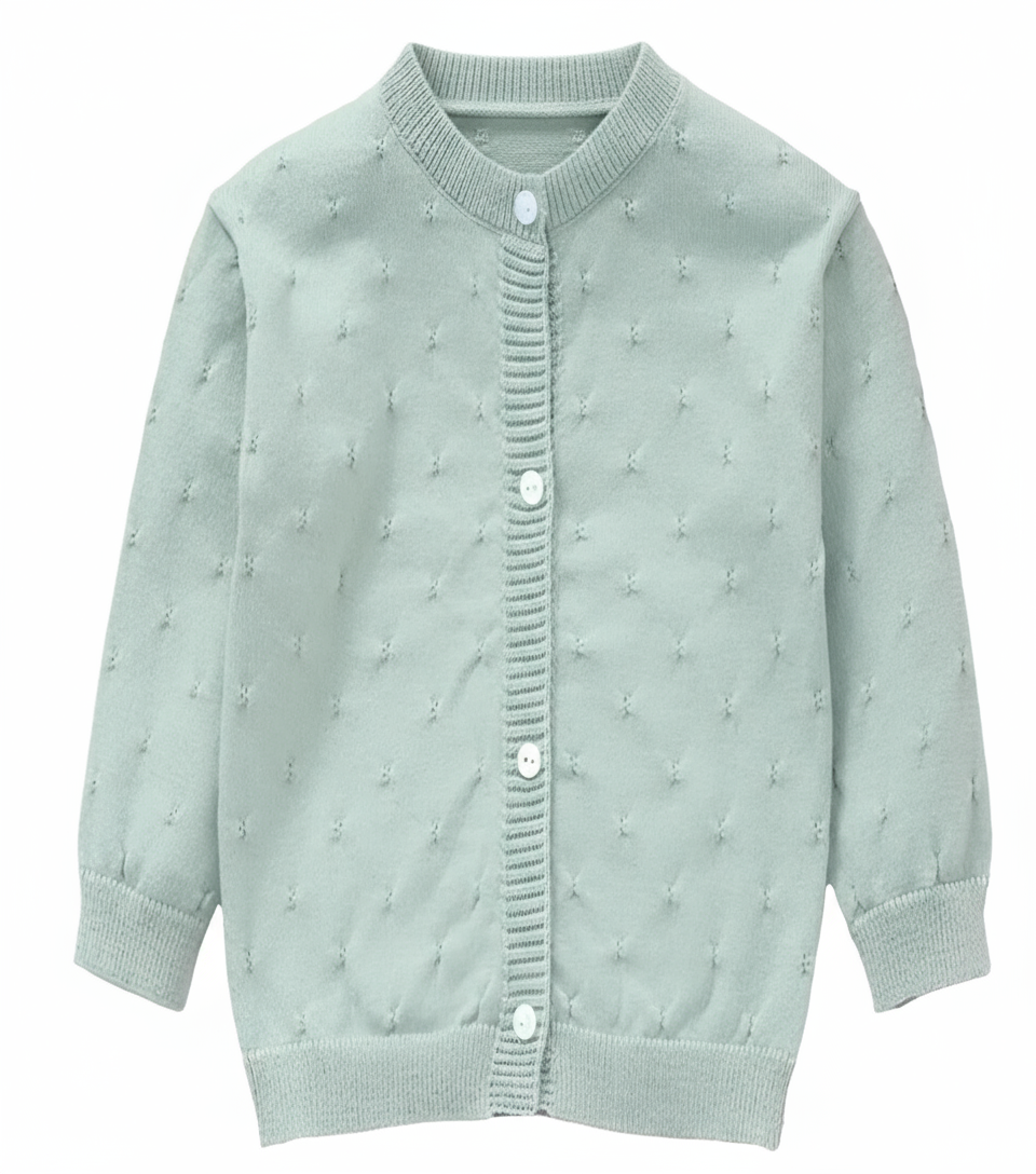 vestje lindegroen met patroon 
