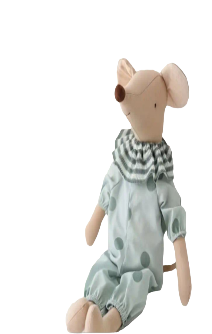 knuffelmuis groen 38 cm van linnen