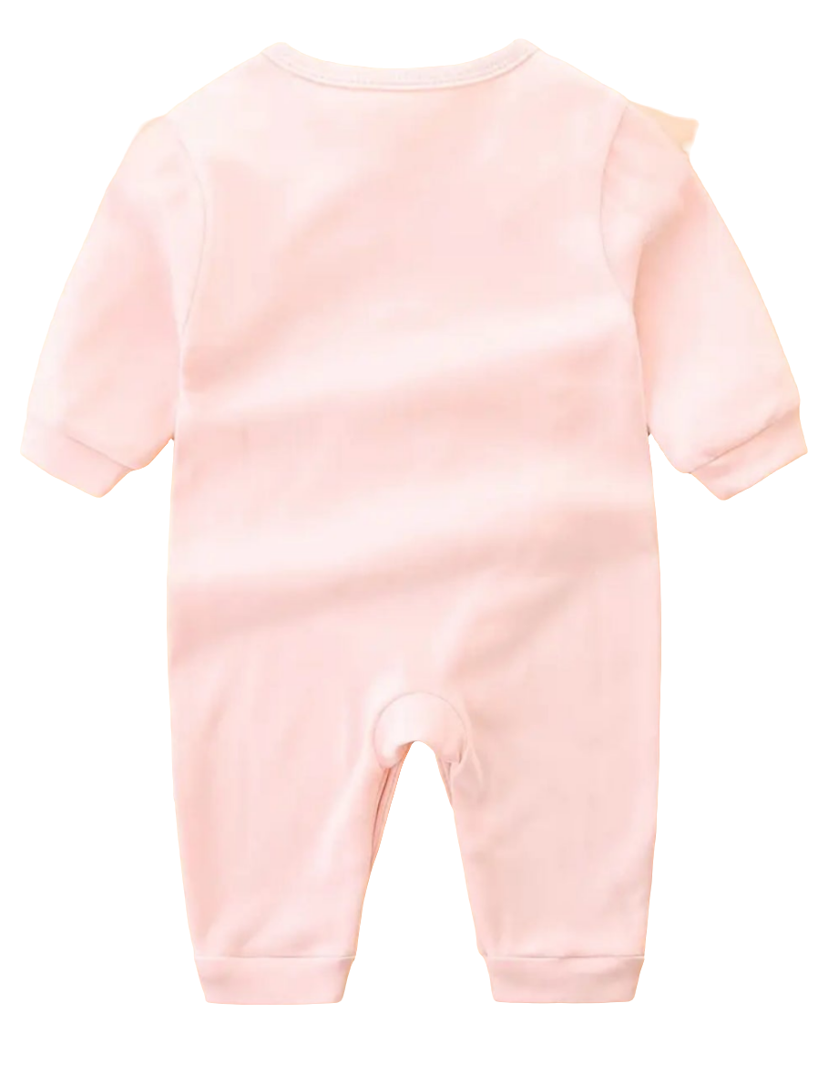 Katoenen boxpak roze met konijntje