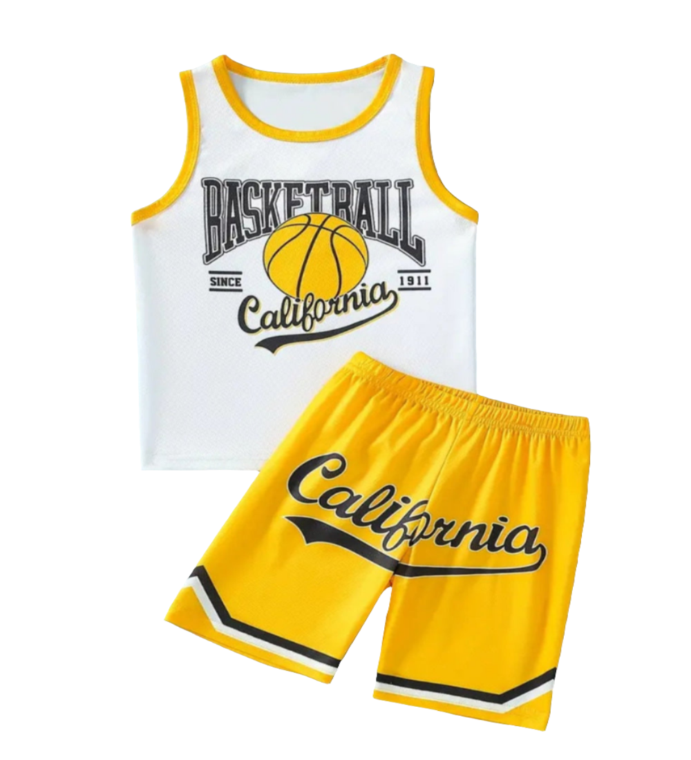 Basketball  Singlet en short : "California " geel