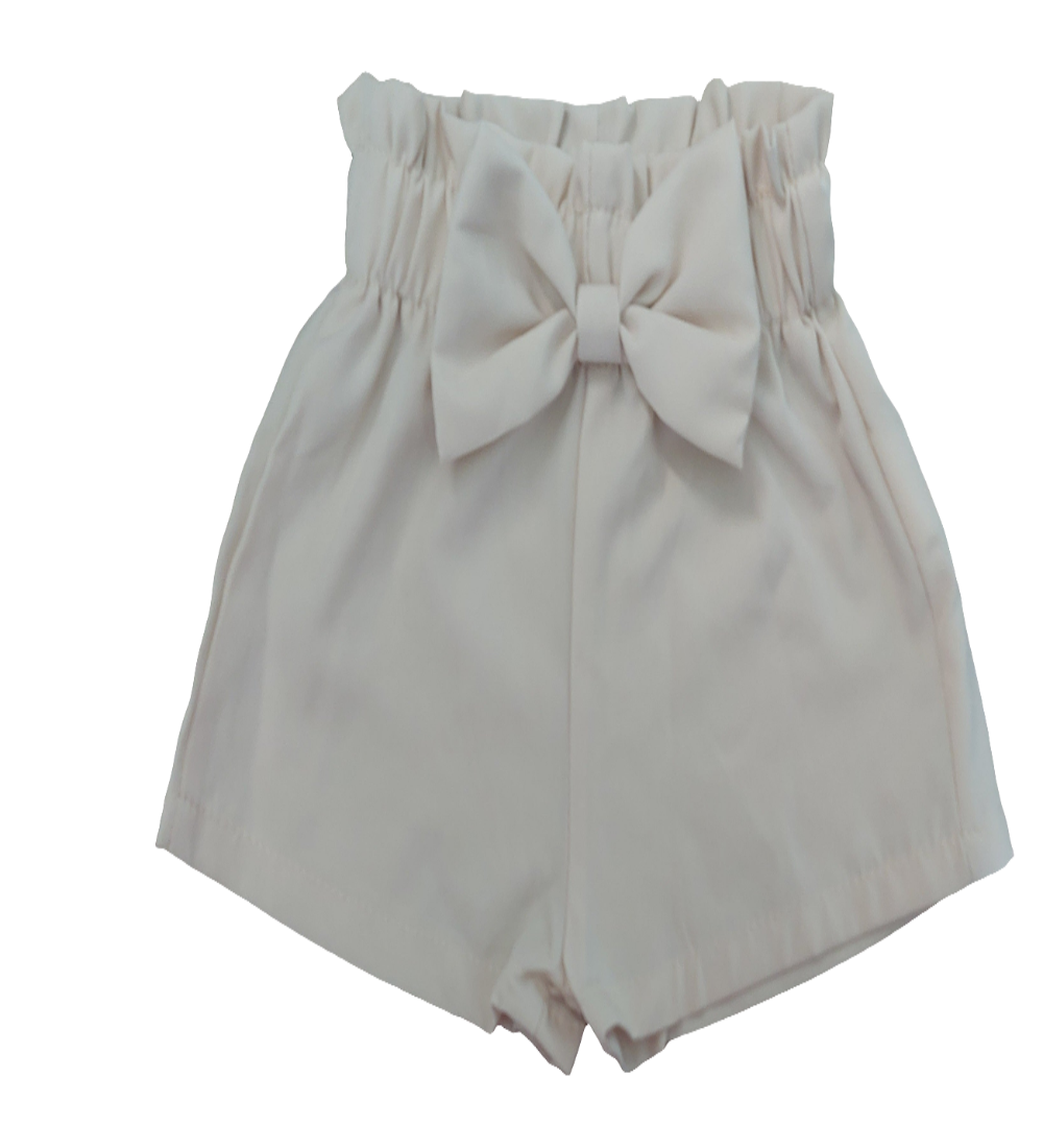 Short beige met strik
