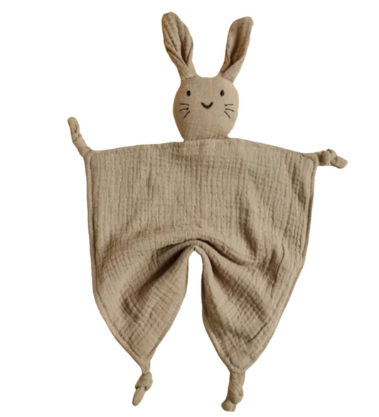 knuffellapje konijn kaki van duurzaam katoen