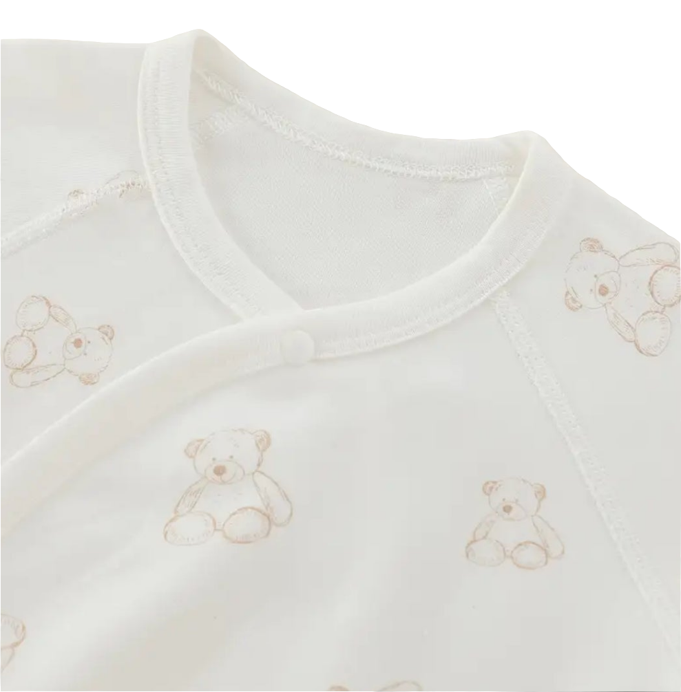 Katoenen romper met lange mouwen  "Beertje"