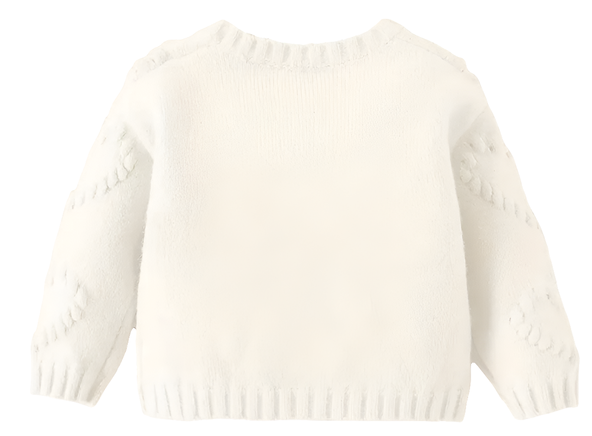 Trui creme met hartjes in reliëf