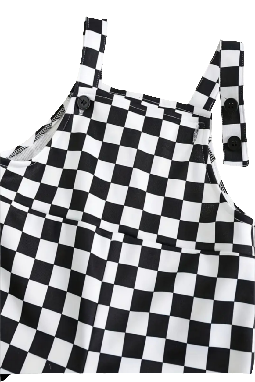 Urban / Checkerboard stijl : Tuinbroek en hoodie (evt. te combineren met de instapper/ gymp Urban zwart)