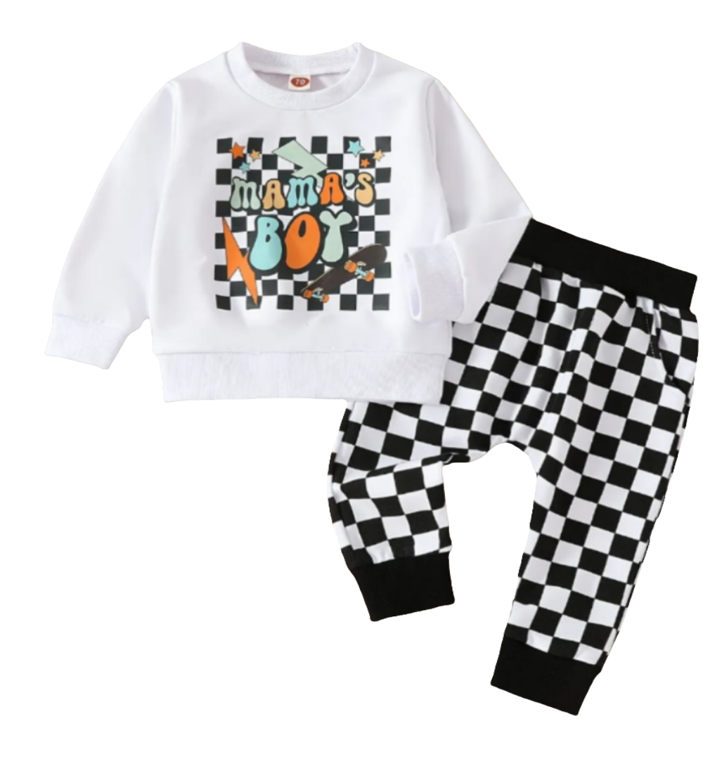 Joggingpak Urban  / checkerboard stijl evt. te combineren met de instapper/gymp Urban zwart)