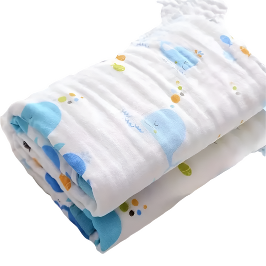 Hydrofiele doek voor het afdrogen van de baby. Maat: 85x70 cm. 