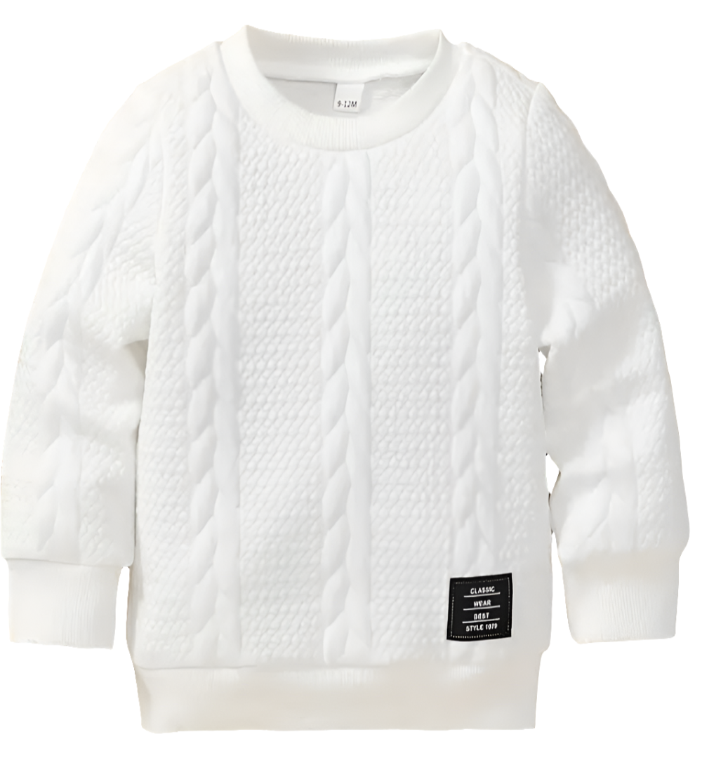 sweater wit met kabelpatroon 