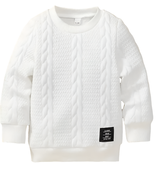 sweater wit met kabelpatroon 