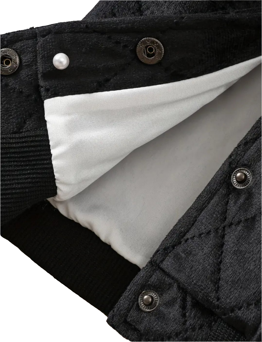 Baseballjack zwart-beige