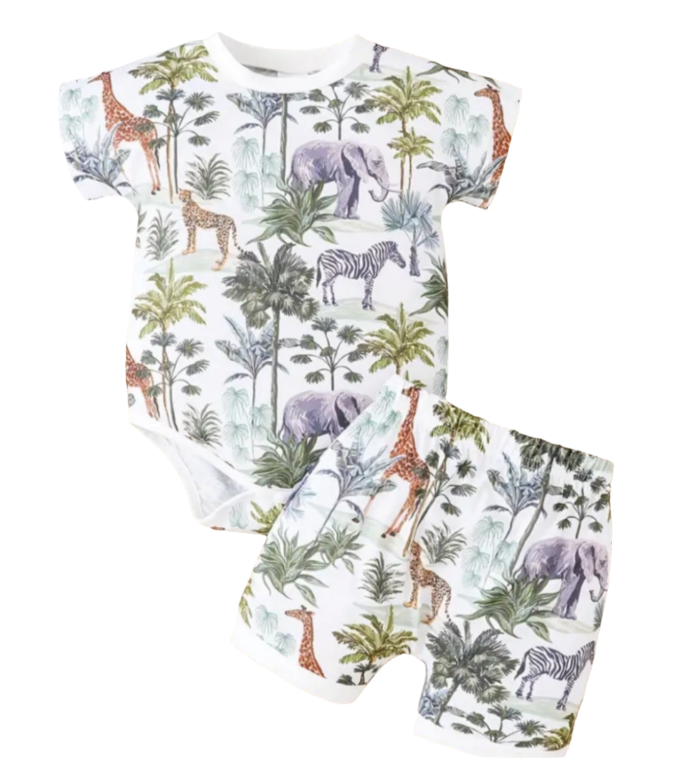 Set :shirt met short jungle look