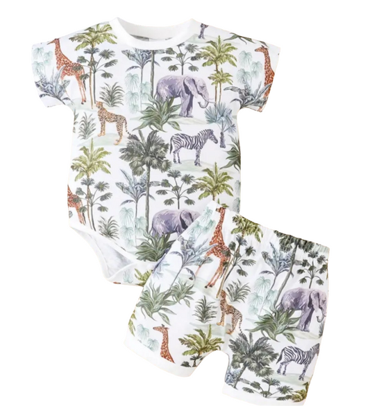 Set :shirt met short jungle look
