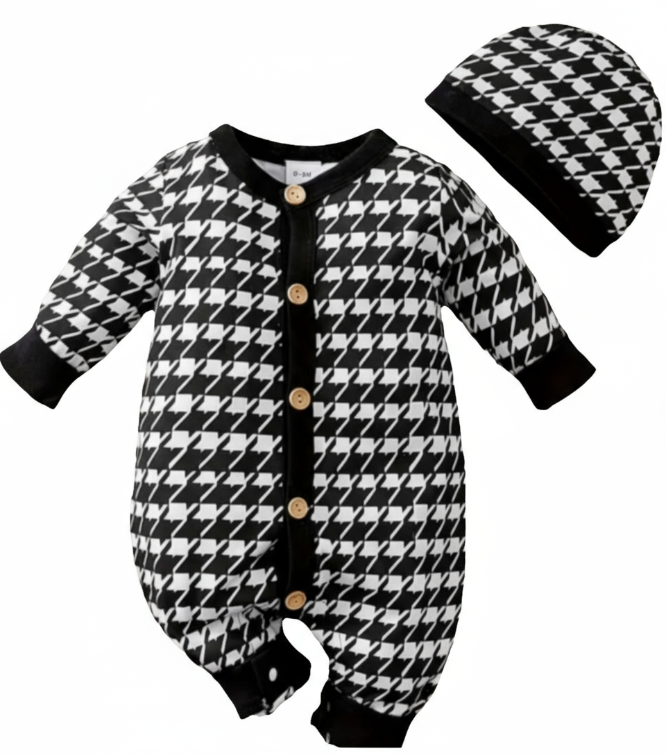 Boxpak zwartwit (pied-de-poule)