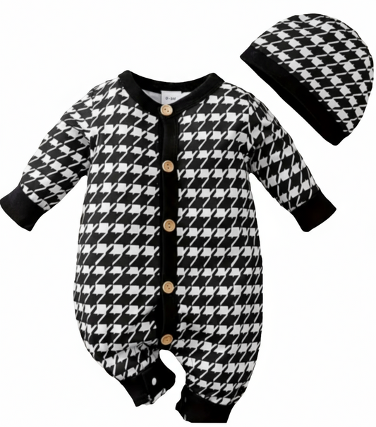 Boxpak zwartwit (pied-de-poule)