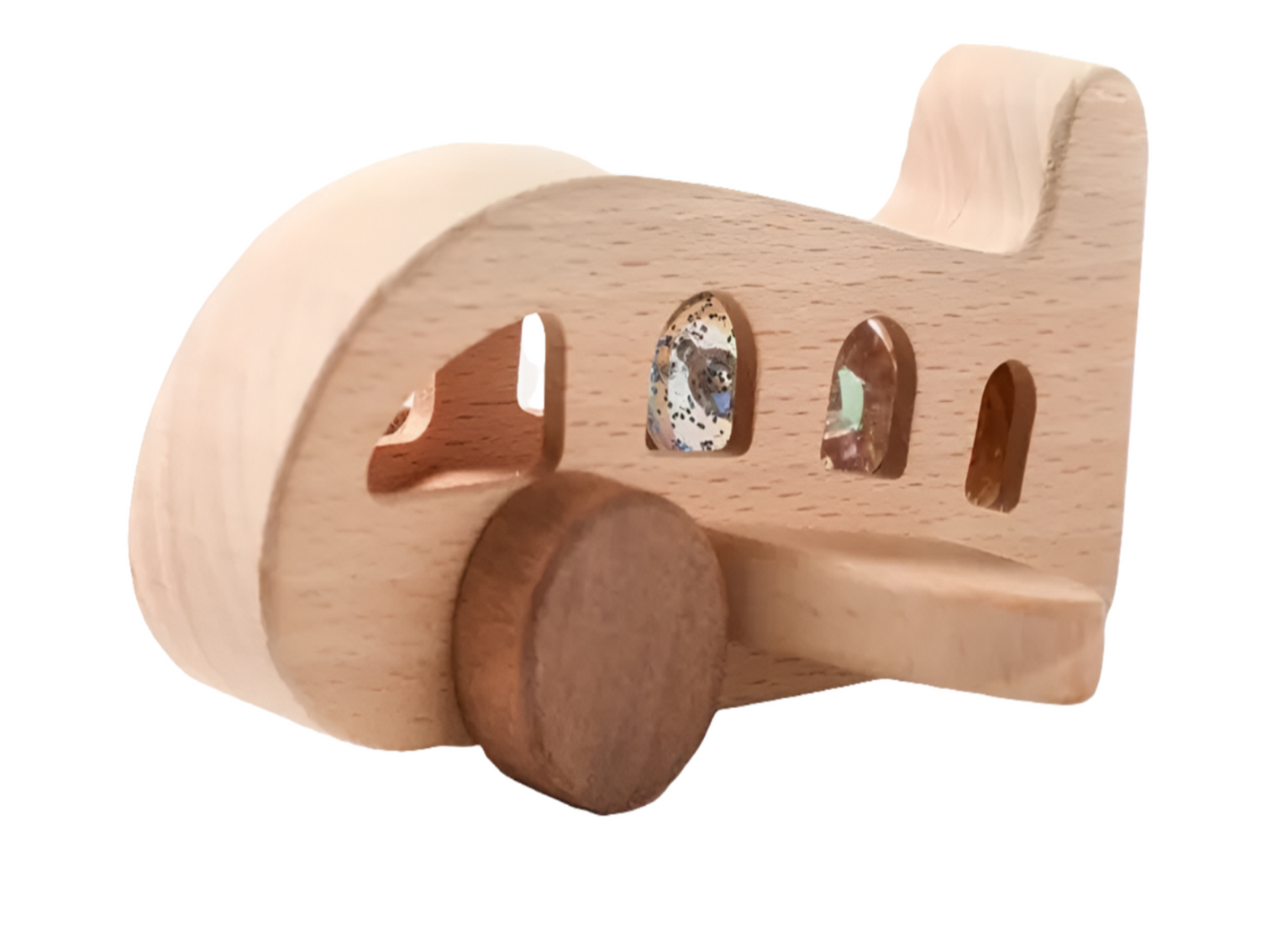 Houten vliegtuig 11 x 5 cm