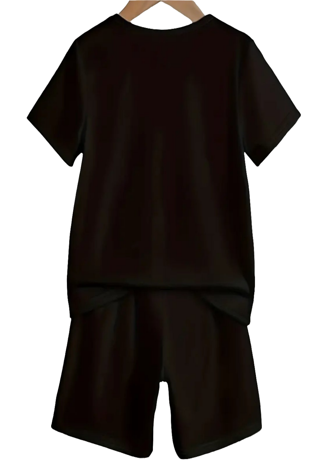 Set voor de zomer :shirt en short beer zwart met  groen