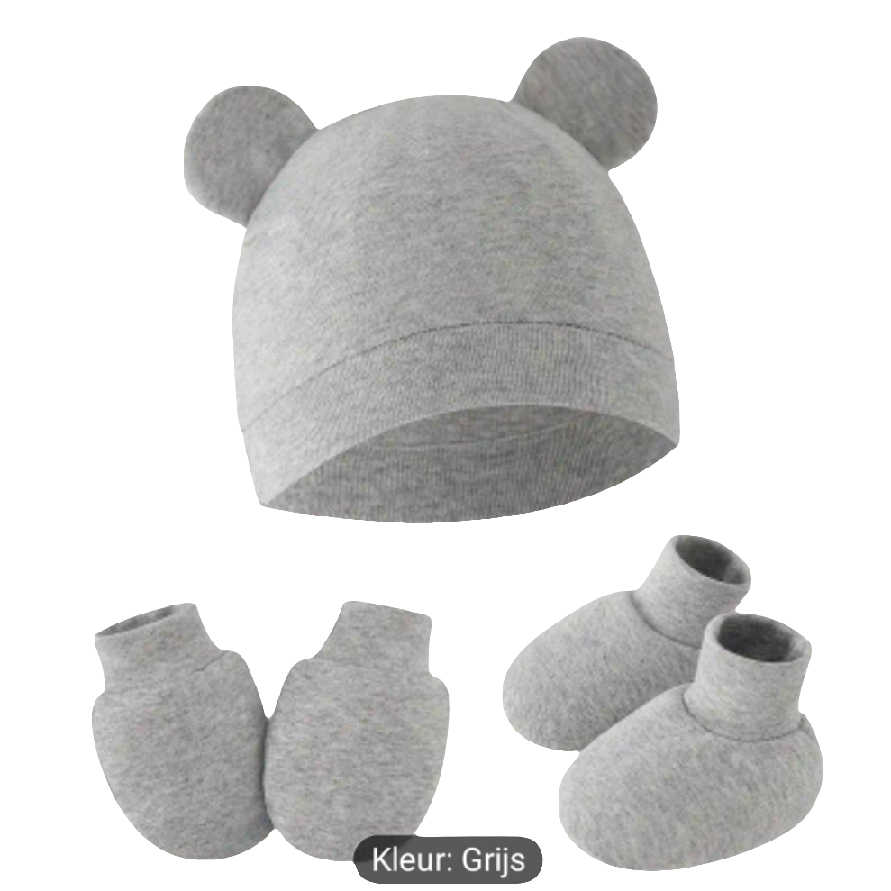 mutsjes met wantjes en sokjes div. kleuren