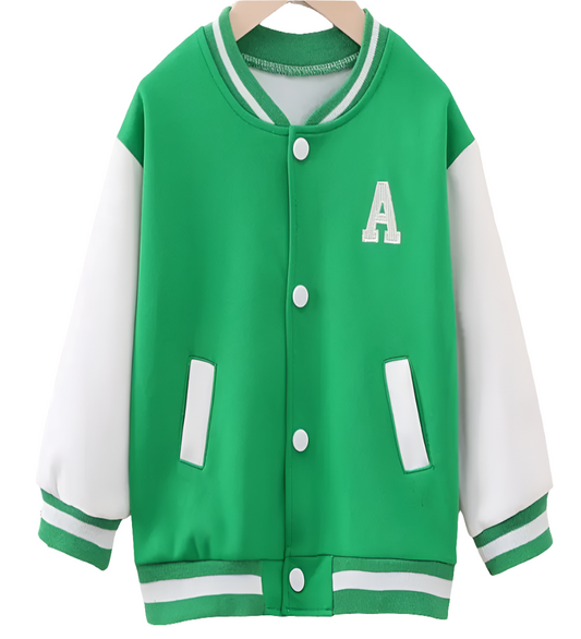 Baseballjack groen-wit "A"