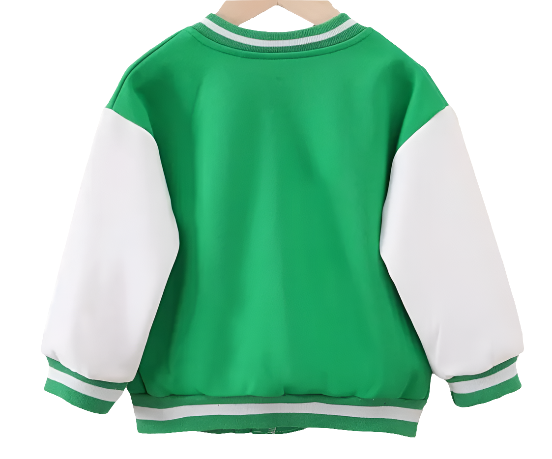 Baseballjack groen-wit "A"