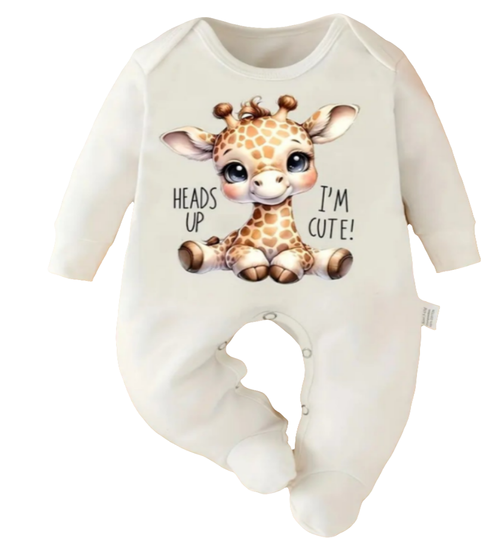 Boxpak "Heads Up, I'm cute". In wit ( ook in roze verkrijgbaar).