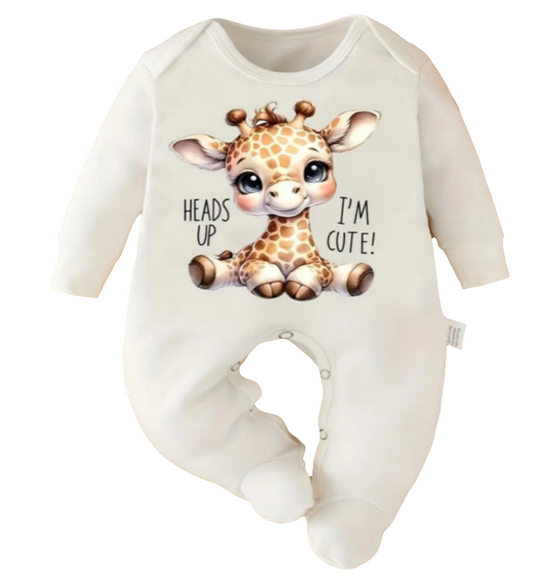 Boxpak "Heads Up, I'm cute". In wit ( ook in roze verkrijgbaar).