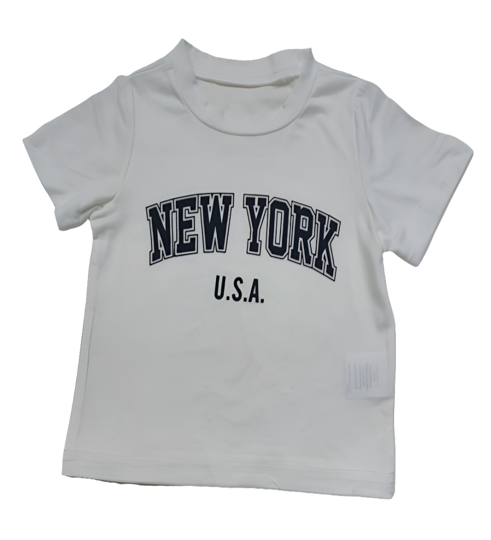 Shirt wit voor jongens: "New York"