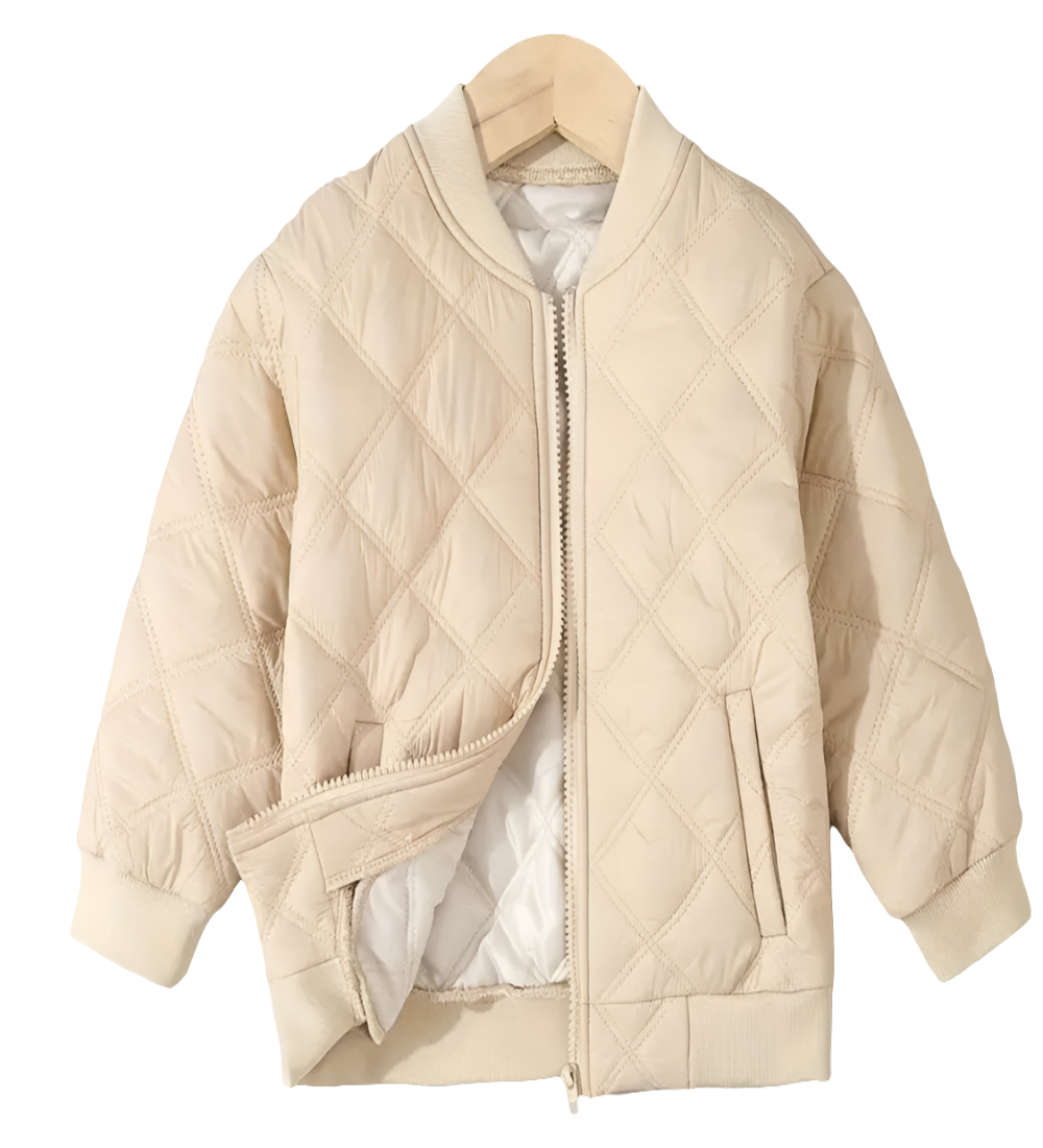 jack beige met kruisstiksel