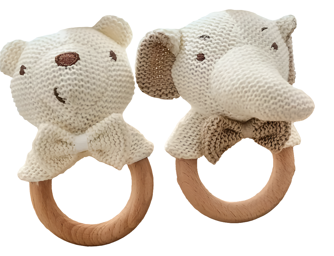 houten beer of olifant rammelaar/bijtring