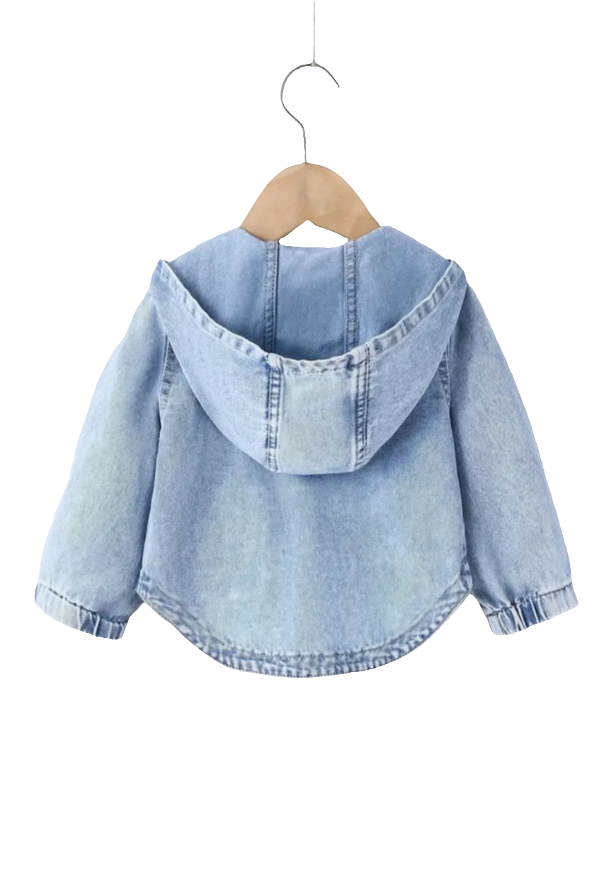 Denim blouse jack met capuchon