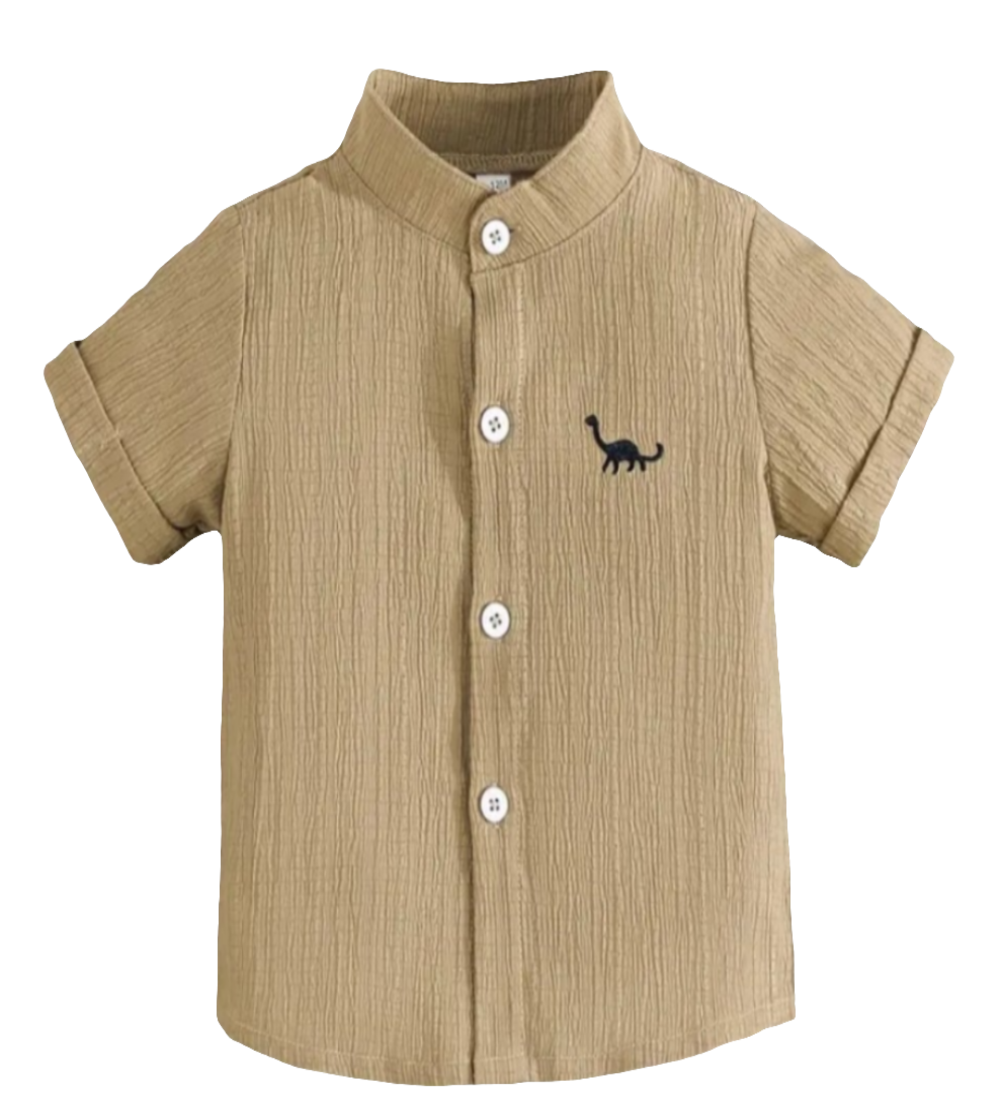 overhemd kaki met korte mouw