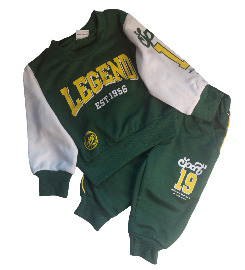Baseball Joggingpak “ LEGEND"  groen/wit/geel