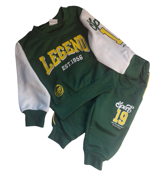 Baseball Joggingpak “ LEGEND"  groen/wit/geel